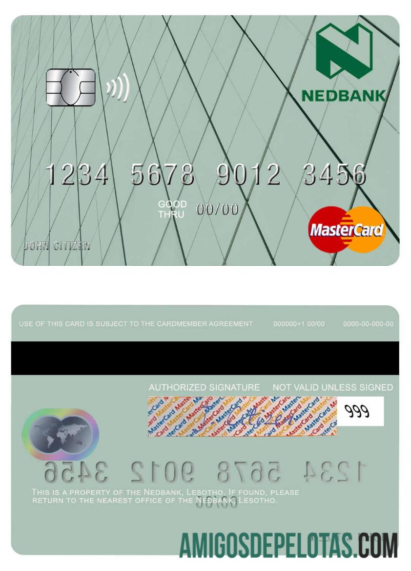 Lesotho Nedbank Mastercard template